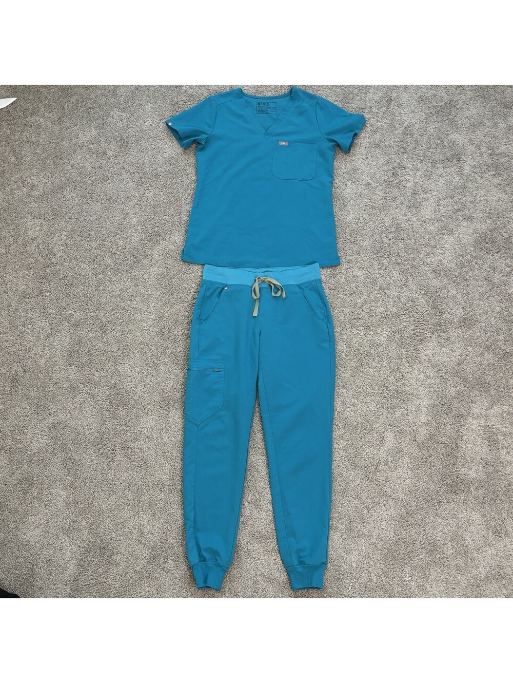 Figs Scrub Set Teal Women’s Size XS Nursing Medical EUC Turquoise Blue Teal